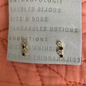Anthro Rhinestone/Gold Studs